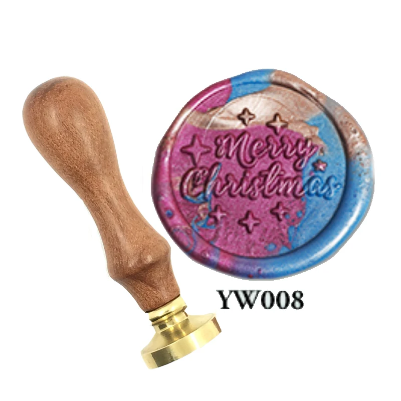 

merry christmas Wax Stamp Exquisite Paint wood handle,DIY Ancient Seal Retro Stamp,Personalized Stamp Wax Seal High Quality