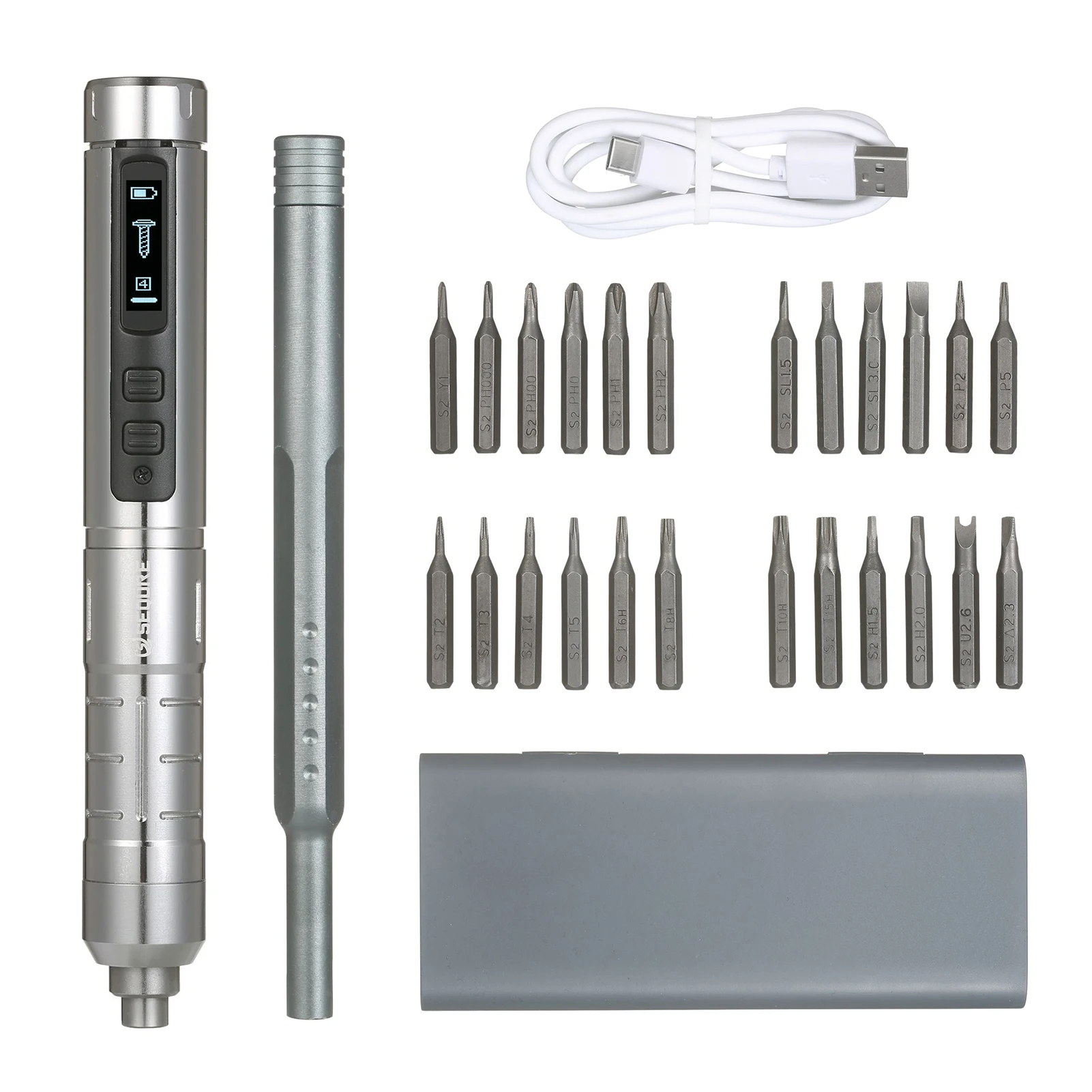 

Электрическая ручка-отвертка 245 об/мин беспроводные прецизионных отверток с 24 магнитные насадки для отвертки светодиодный светильник для р...