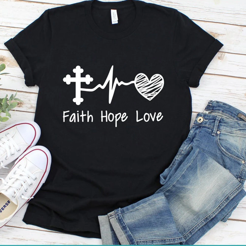 Вера Надежда Любовь буквы принт женские футболки повседневные свободные