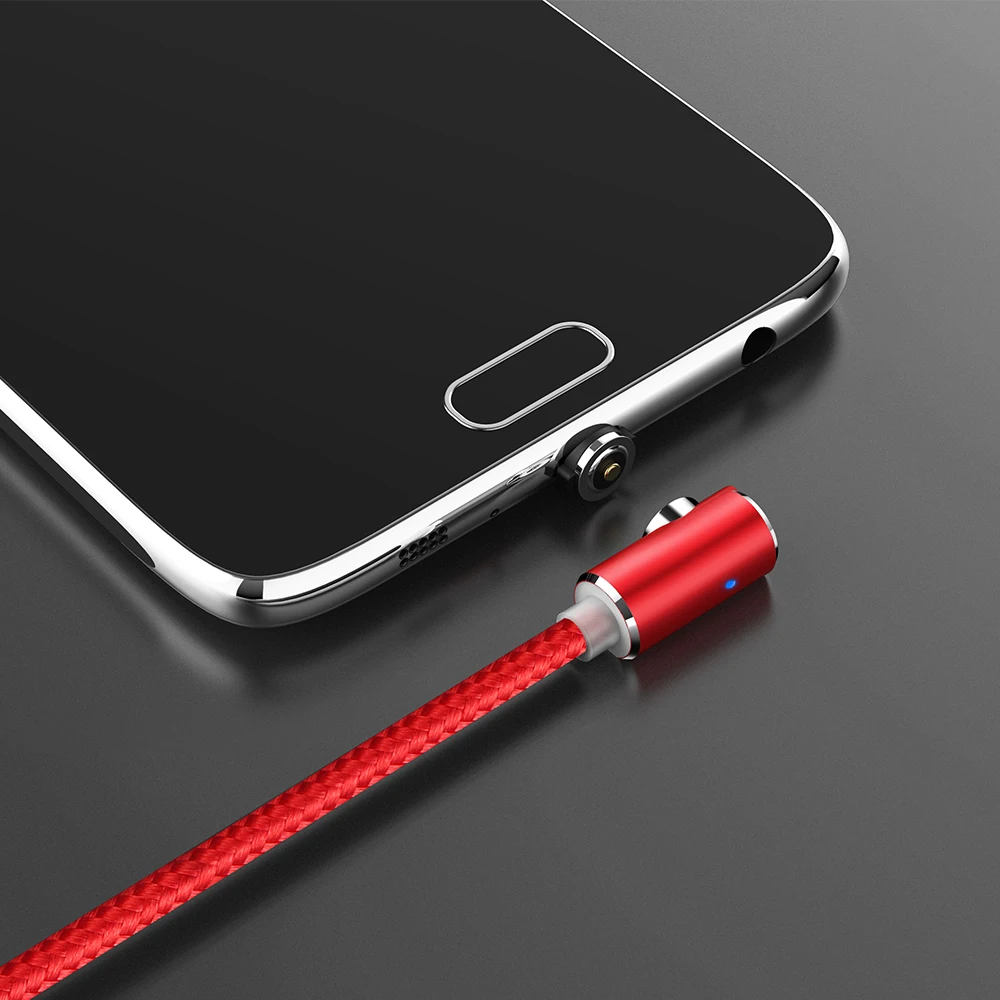 Магнитный usb-кабель L-Type 90 градусов для IPhone зарядное устройство Micro USB Type C Samsung Galaxy S9