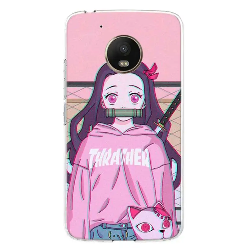 demon slayer kamado nezuko cover phone case for motorola moto g8 g7 g6 g5 g9 e6 e5 plus play power one action fusion macro eu free global shipping