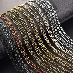 Цепочка бронзовая сделай сам, застежка-карабин из железа для ожерелья, Ювелирная фурнитура золотистого и серебристого цвета, 10 шт., 55 см