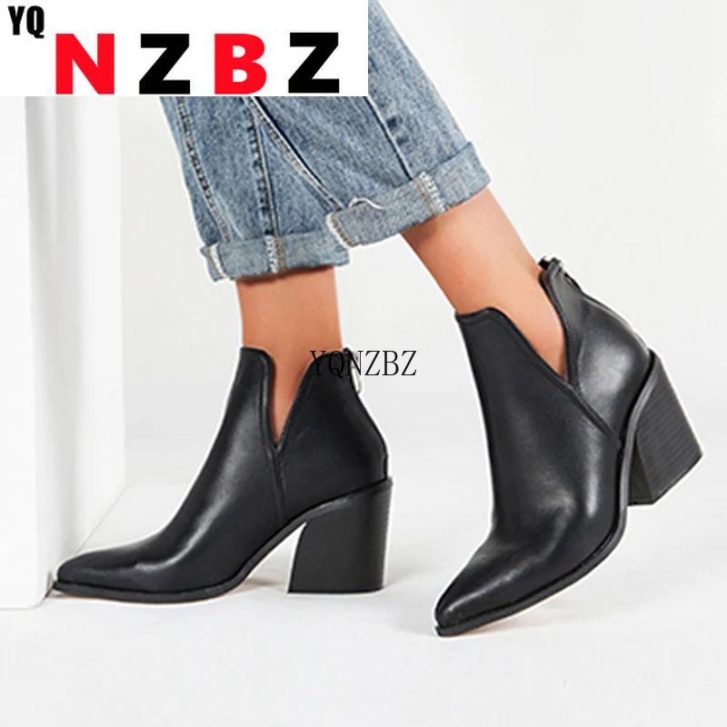 

YQNZBZ Autumn Winter Casual Western Cowboy Ankle Boots Women Snake Cowgirl Booties Short Cossacks Botas High Heels Shoes