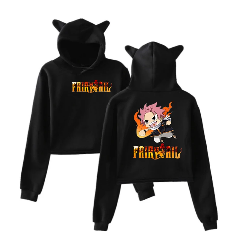 

Fairy Tail Short Cropped Hoodies Women Fashion Pullover Streetwear Sweatshirt Girls Harajuku Crop Top Hooded Hoody Female Pink