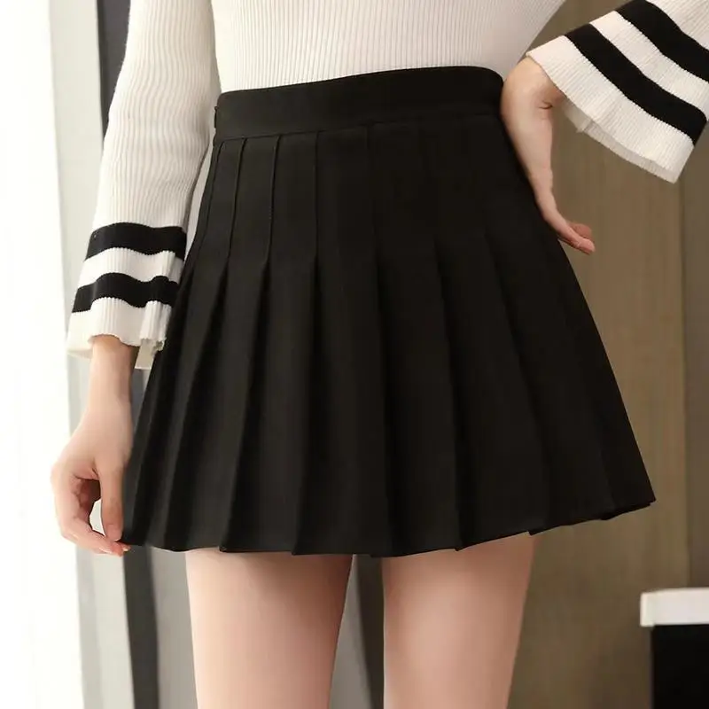 

Women Pleated Skirt Girls Dance Mini Skirts Cute Japanese School Uniforms Ladies Jupe Kawaii Skirt Preppy Style Plaid Skirts