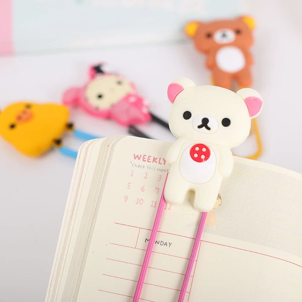 

1PC Kawaii Animal Shape Paper Clip Bear Metal Bookmarks Clip Memo Clip Paper Clip Novelty Office Learn Stationery