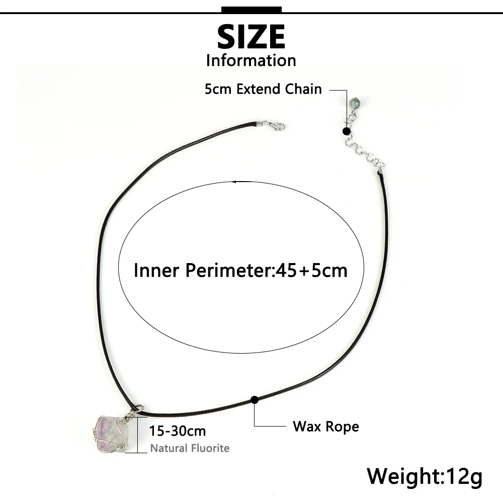 Женское и мужское ожерелье из флюорита с натуральным камнем 15 30 см неправильная
