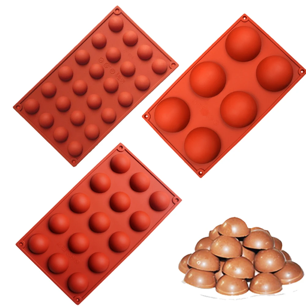 

3pc/set Baking Biscuit Cake Tools Candy Mold Hemispheres Shape Silicone Mold for Chocolate Candy Ice Cube Maker Molds