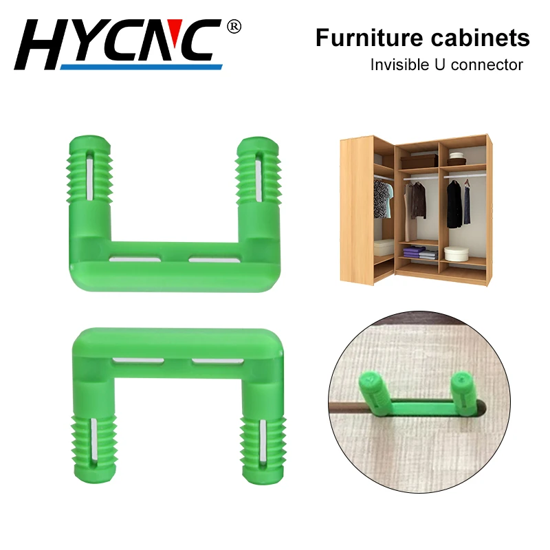 

10pcs Panel Furniture Invisible Links Plastic Fasteners Cupboard Wardrobes U-Shaped Generation Three-In-One Link U-Shaped Nails