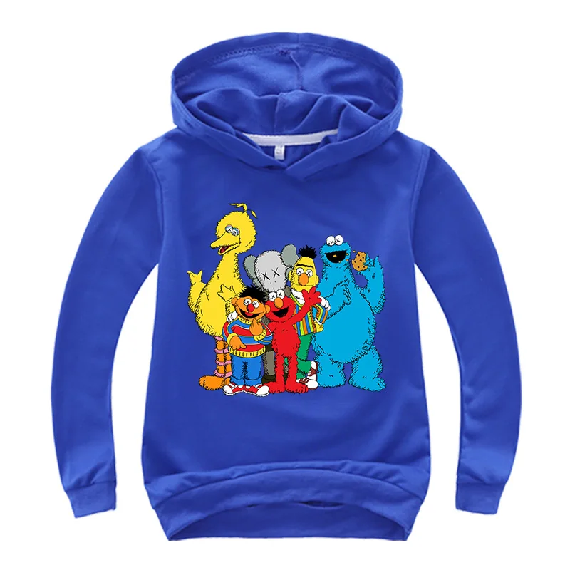 

Spring hoodie girls sweatshirt boys hoodie sesame street cute cartoon printing children's clothing 0400