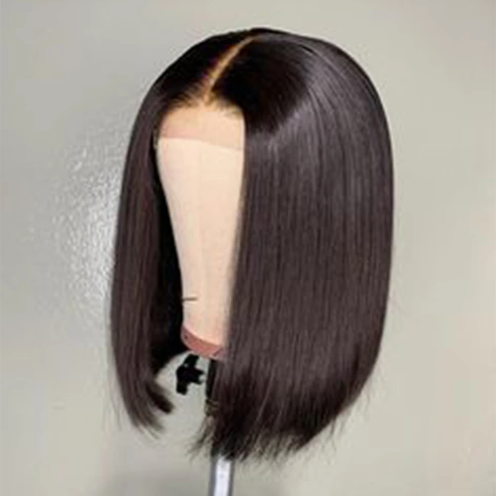 14'' full lace wig light brown lace bob style 130% density