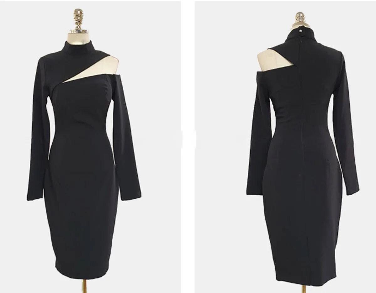 

BacklakeGirls Black Cocktail Dresses Ever Pretty Sexy Sheath Short Party Gowns 2020 New Arrival Long Sleeve Formal Dresses