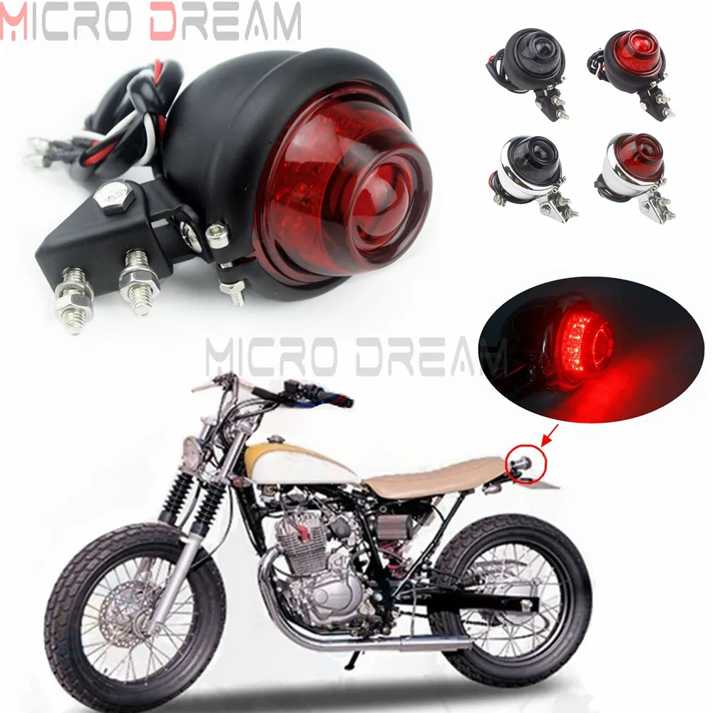 Мотоциклетный светодиодный задний фонарь BATES для Harley Bobber Chopper SX650 Honda Yamaha Cafe Racer CB XS