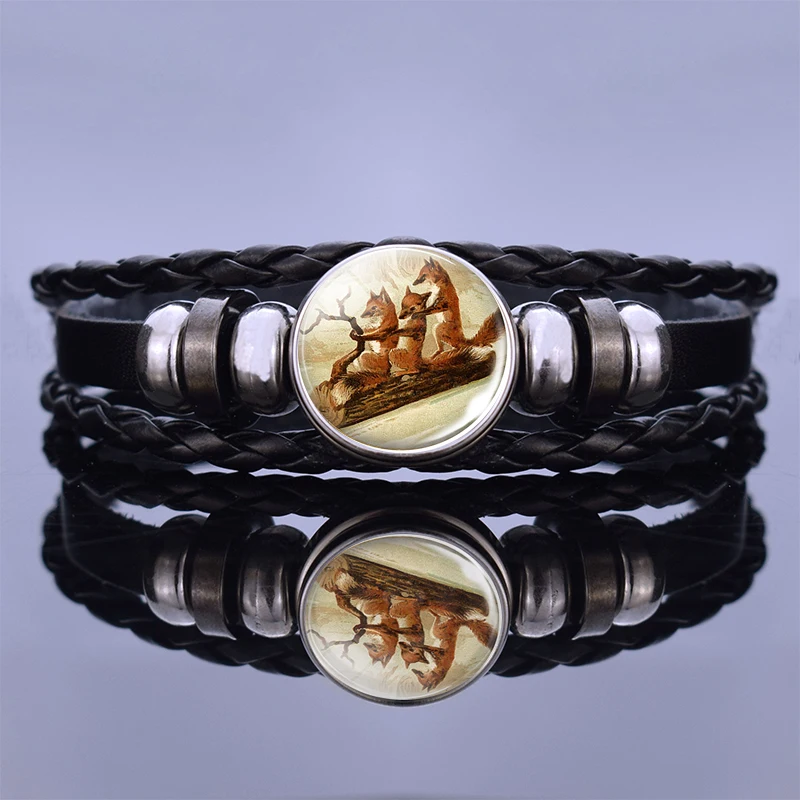 Модный черный кожаный браслет ручной работы браслеты для женщин Свадебные