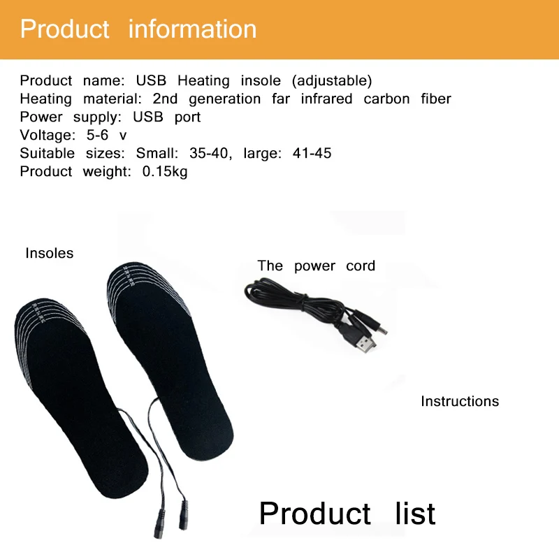 1 пара стельки с подогревом USB чехол для ног стелька электрическим мягкая