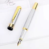 new luxury brand noble golden silver stainless fountain pen hot sale nib gift high quality school office writing supplies