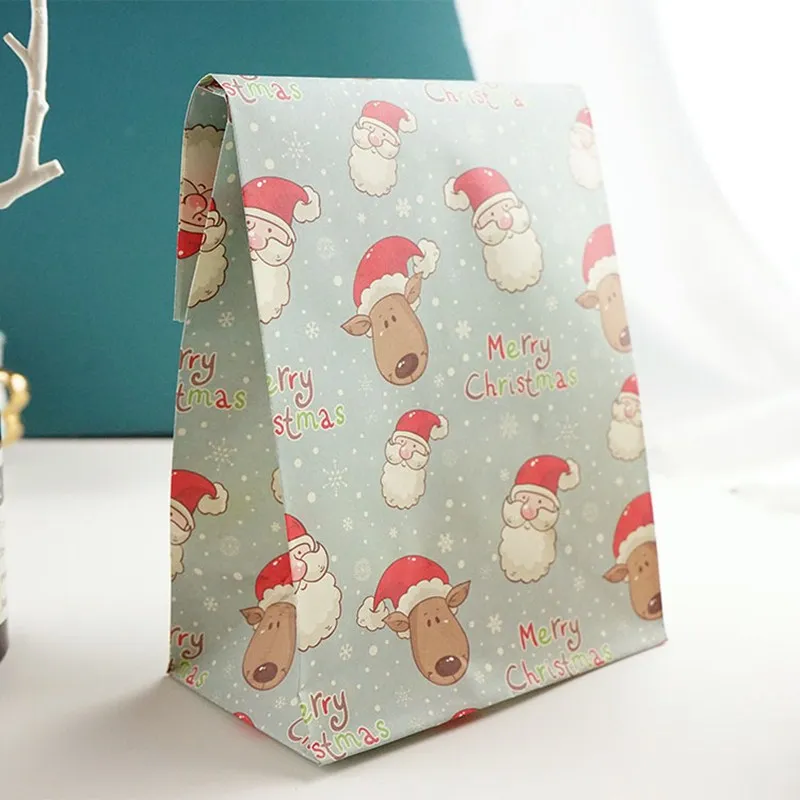 Рождественская коробка из крафт-бумаги конфеты рождественские пакеты бумажные