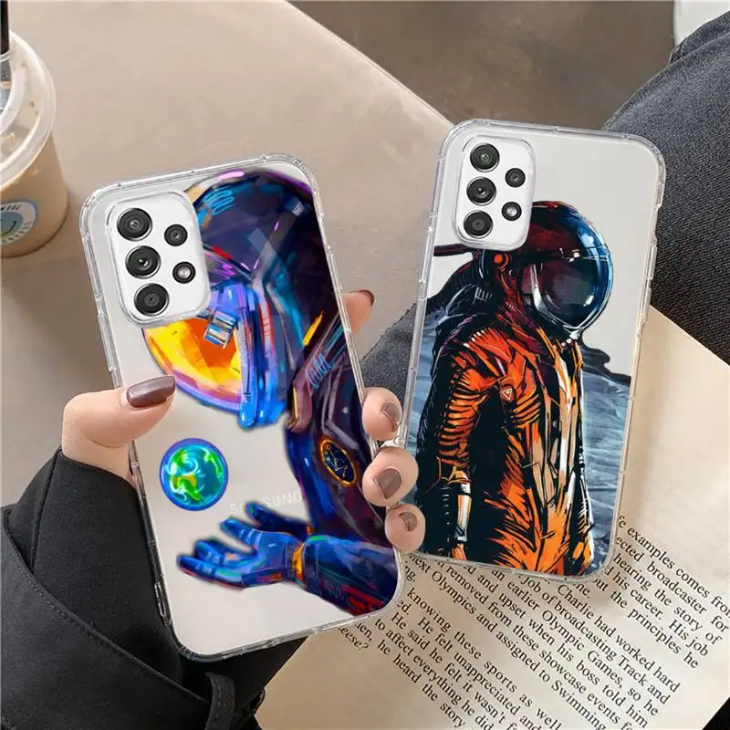 

artistic astronaut spaceman Phone Case Transparent For Huawei P20 P30 P40 honor mate 8X 9X 10i Pro Lite