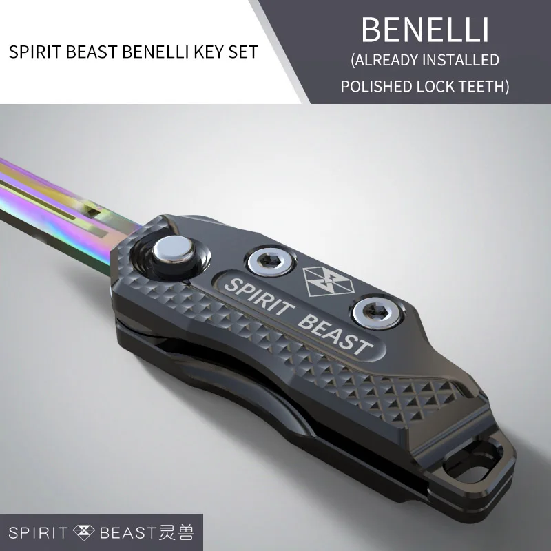 Spirit Beast CNC алюминиевый чехол для ключей от мотоцикла чехол для скутера аксессуары для Benelli TNT TNT125 TNT150 TNT250 и многое другое(с ключом - Цвет: black with Key