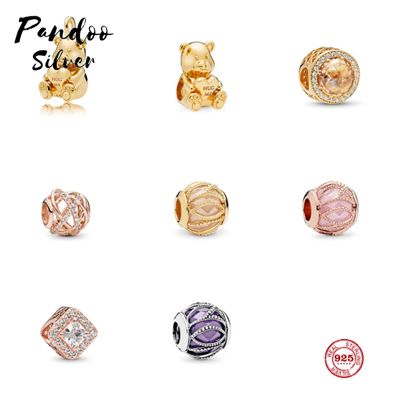 Модная подвеска Стерлинговое Серебро оригинал 1:1 Медвежонок Теодор Сияющие