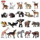 Oenux классические Африканские Дикие животные, Лев, тигр, волк, крокодил, жираф, строительные фигурки, ПВХ миниатюрные Обучающие Детские игрушки