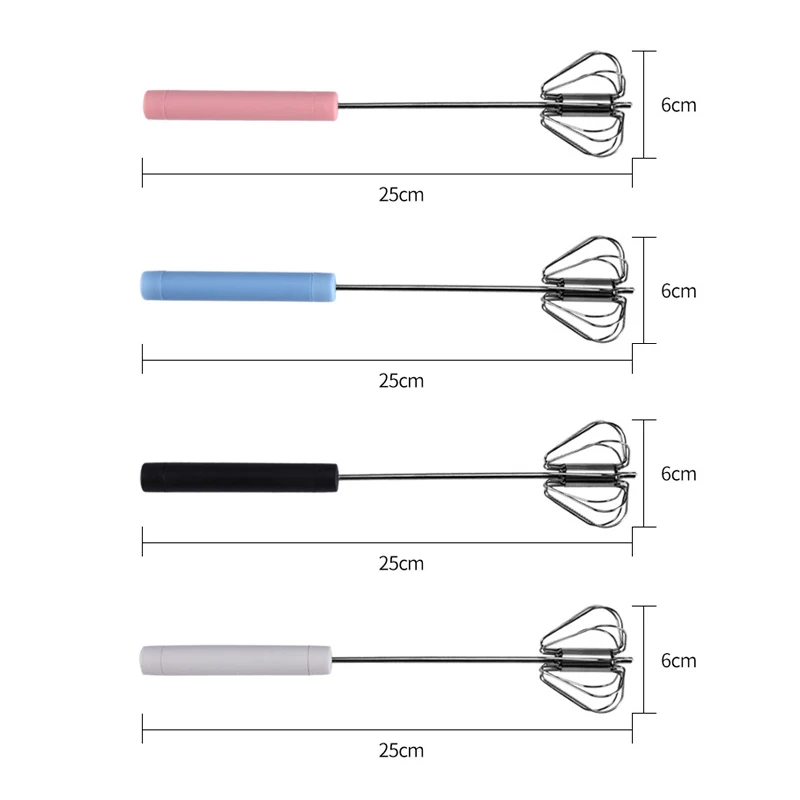 

Semi-Automatic Whisk 304 Stainless Steel Manual Push-Type Whisk Egg White Cream Chocolate Mixer Cake Baking Kitchen Tools