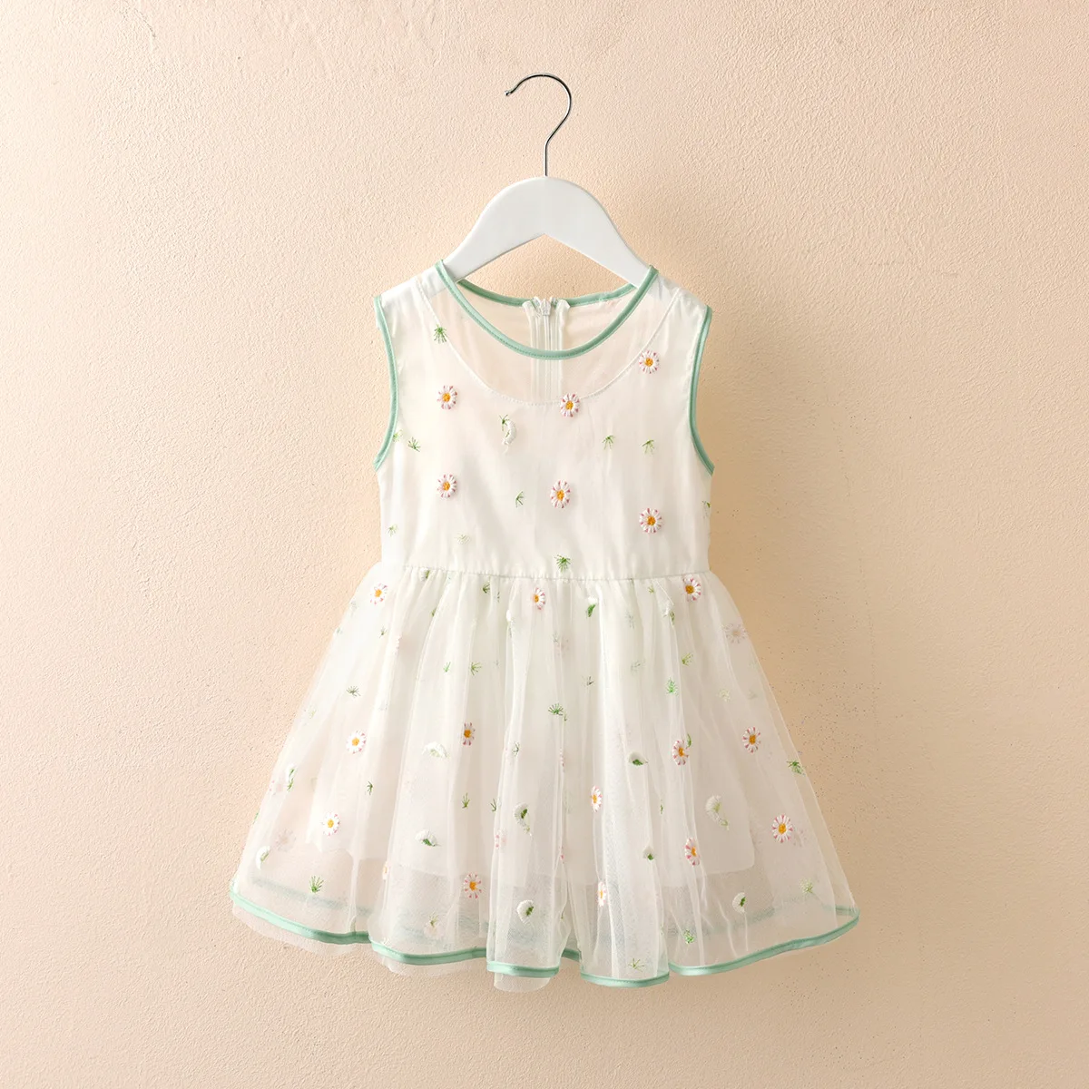Thunderers Summer Kids Princess Dress Girl Sleeveless Printed Floral Mesh Party Casual Children Clothes | Детская одежда и обувь