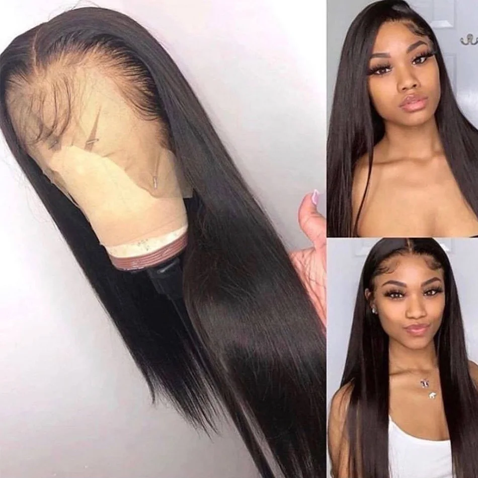 

13X4 Lace Front Human Hair Wigs Peruvian Straight Human Hair 4X4 Lace Closure Wig Pre-Plucked Hairline Glueless Lace Frontal Wig