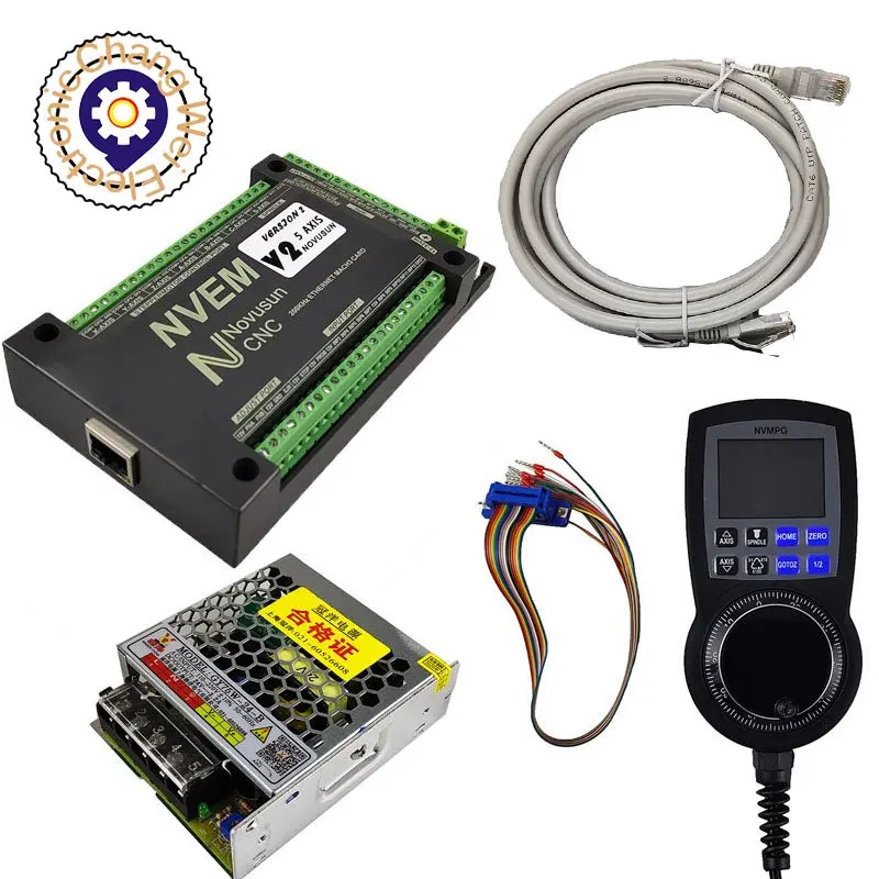 

NVEM Controller + NVMPG Mach3 Handwheel with USART port instead of general port6 Axis MPG For DIY CNC Router+75W power CNC Mach