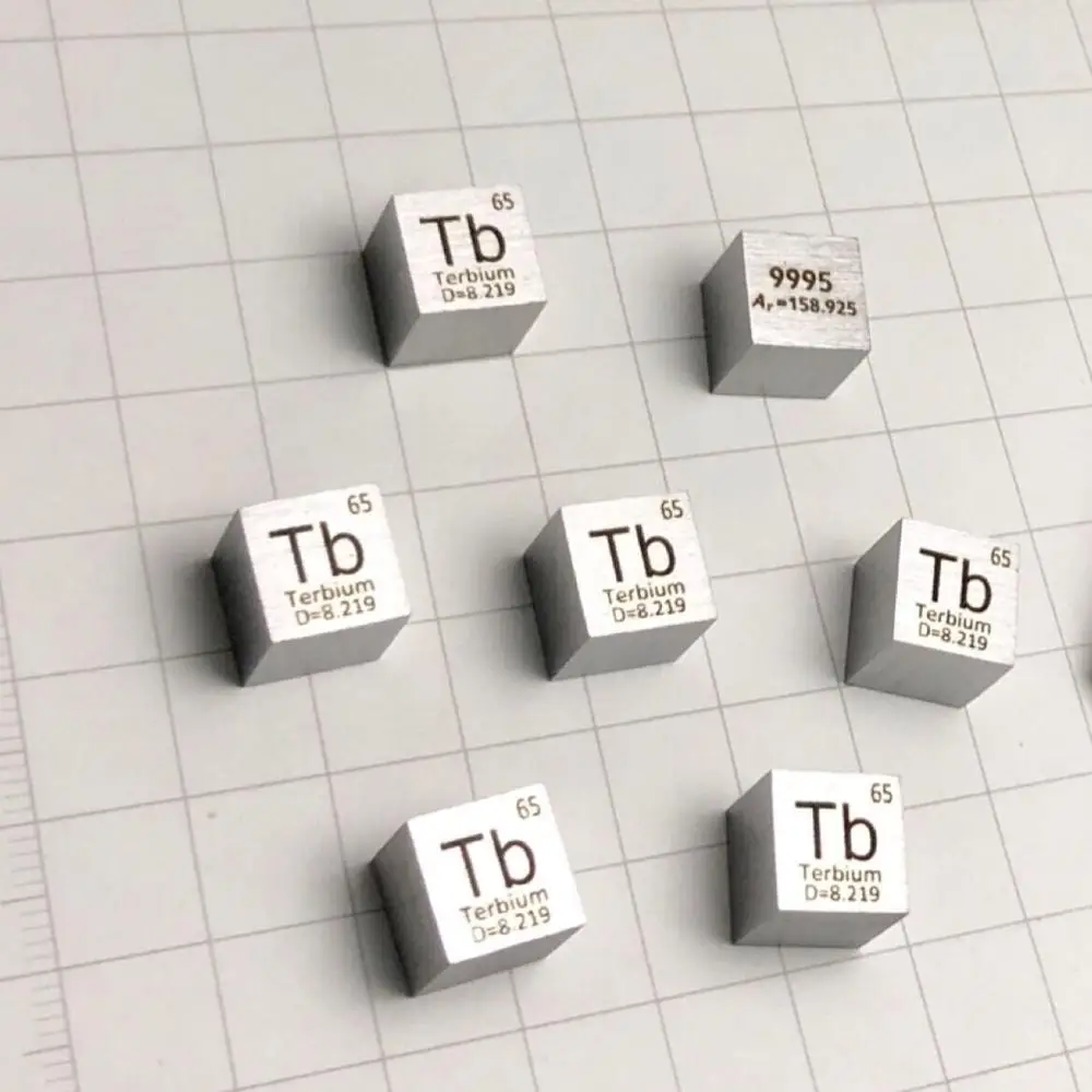 

99.95% High Purity Terbium Rare Earth Metal Er 8.3g Carved Element Periodic Table 10mm Cube