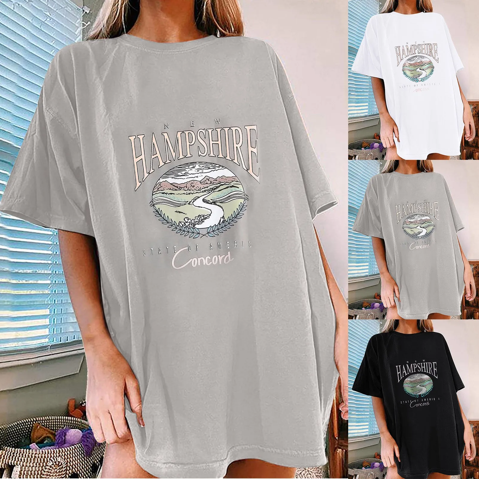 

Vintage Print Blouse Women Oversize Fashion Loose Short Sleeve Top Summer Girl Teens Street Shirt Plus Size Daily Casual Top Tee
