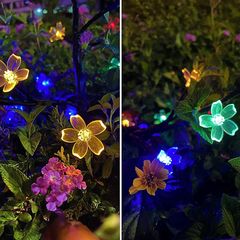 

Solar Lights Outdoor Decorative Solar Garden Lights,4 Pack Beautiful 20 Led Fairy Flower Lights,Solar Outdoor Lights