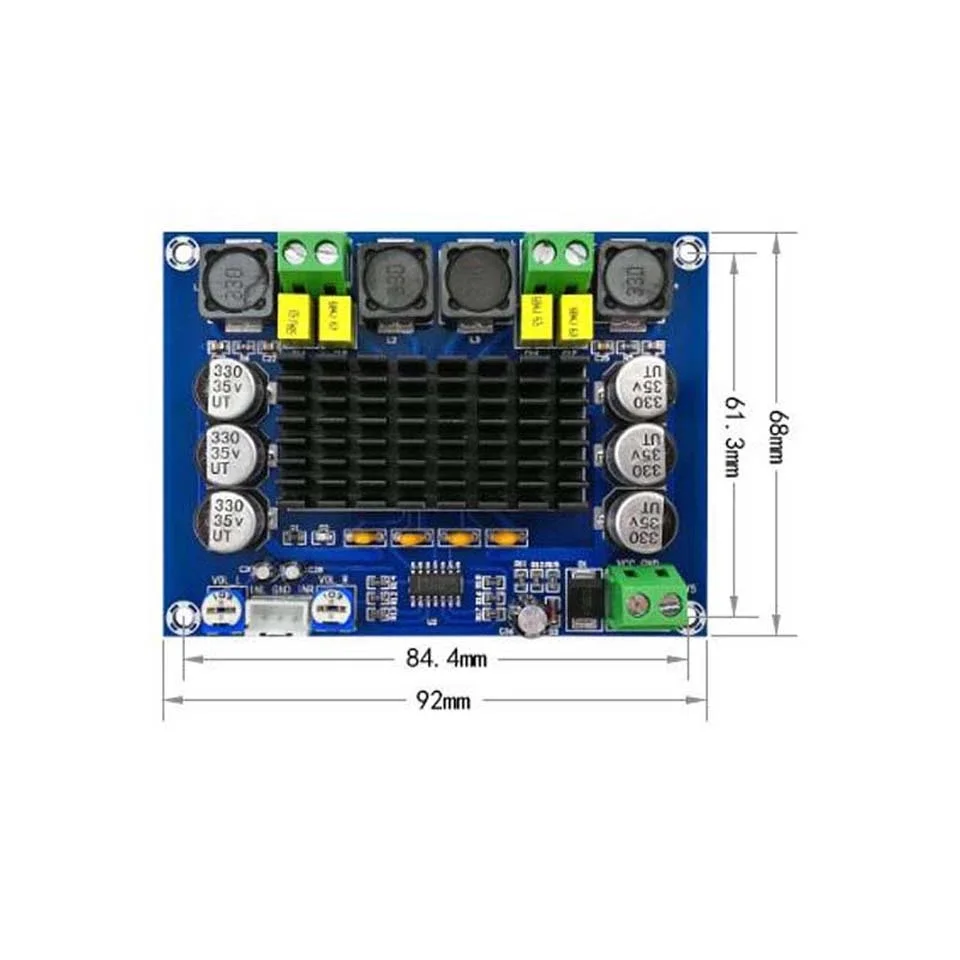 120W * 2 TPA3116D2 двухканальный стерео аудио усилитель плата цифровой мощности Модуль 12