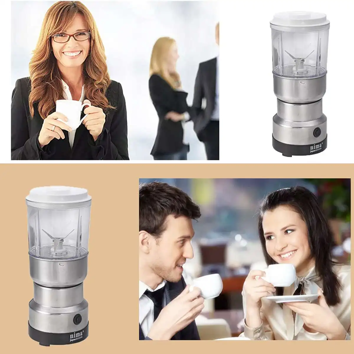 

Stainless Steel 300W Coffee Bean Grinder 500ml Blenders Electric blender Nut grinder Home Coffe Machine Kitchen Tool Portable