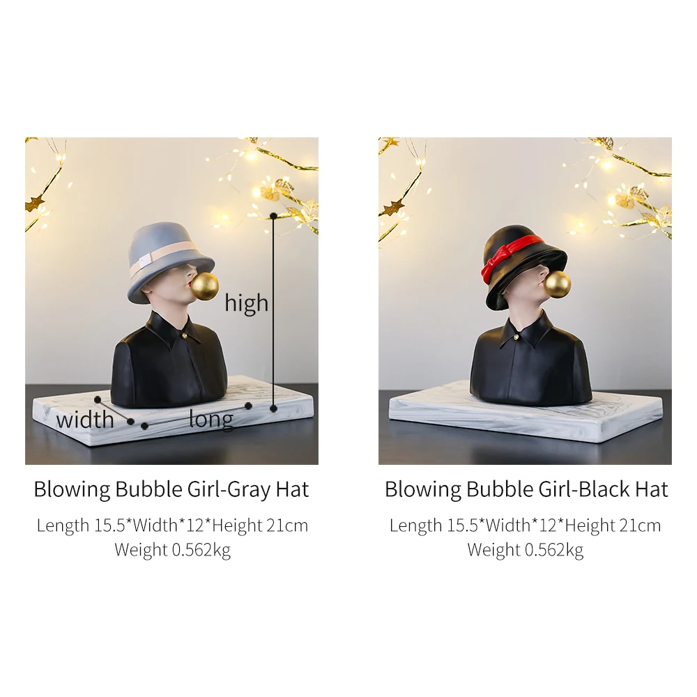 

Fashionable Sculpture Nordic Decoration Home Resin Craft Pretty Girl Figure Statue Living Room Study Decoration Birthday Gifts