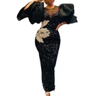 Черные платья макси африканская одежда африканские платья для женщин мусульманское длинное платье Высокое качество модное Африканское платье для женщин
