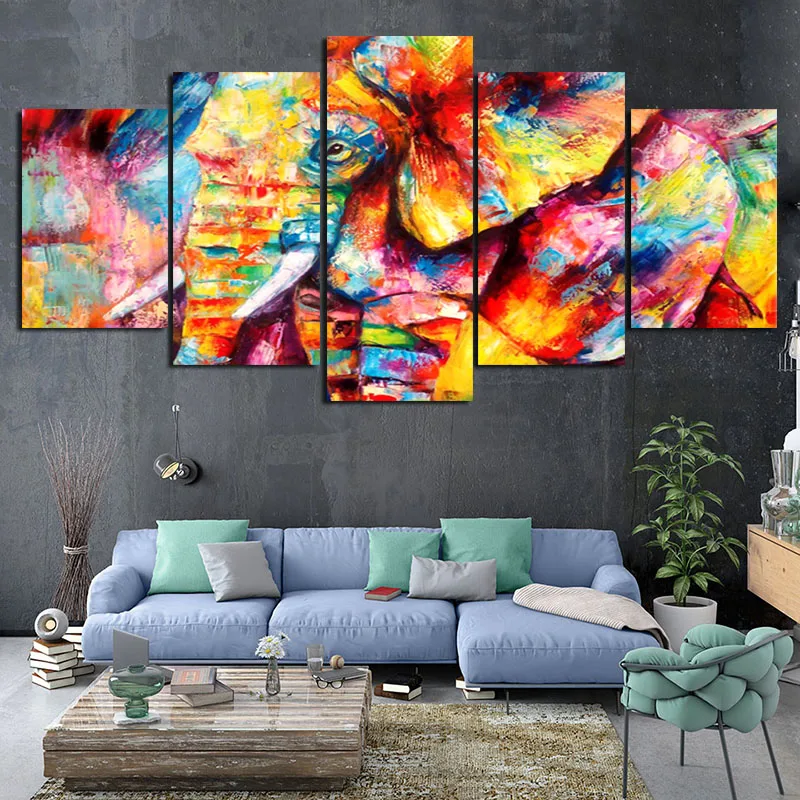Абстрактная животная Картина на холсте современное искусство настенный постер