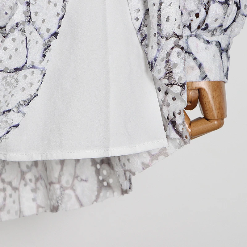 

SeeBeautiful Loose Dress V-neck Lantern Sleeve Stitch Ruffles Bandage Bow Simple Woman Spring 2021 New Tide Fashion T750