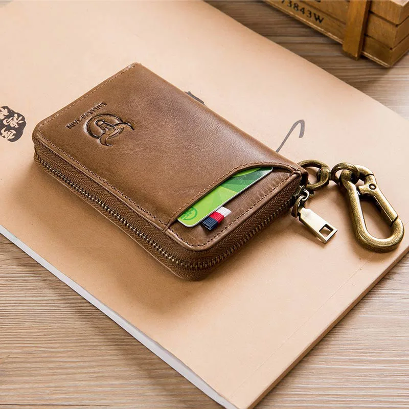 Bullcaptain кожаный бумажник для ключей мужчин и женщин унисекс Rfid блокирующий бизнес