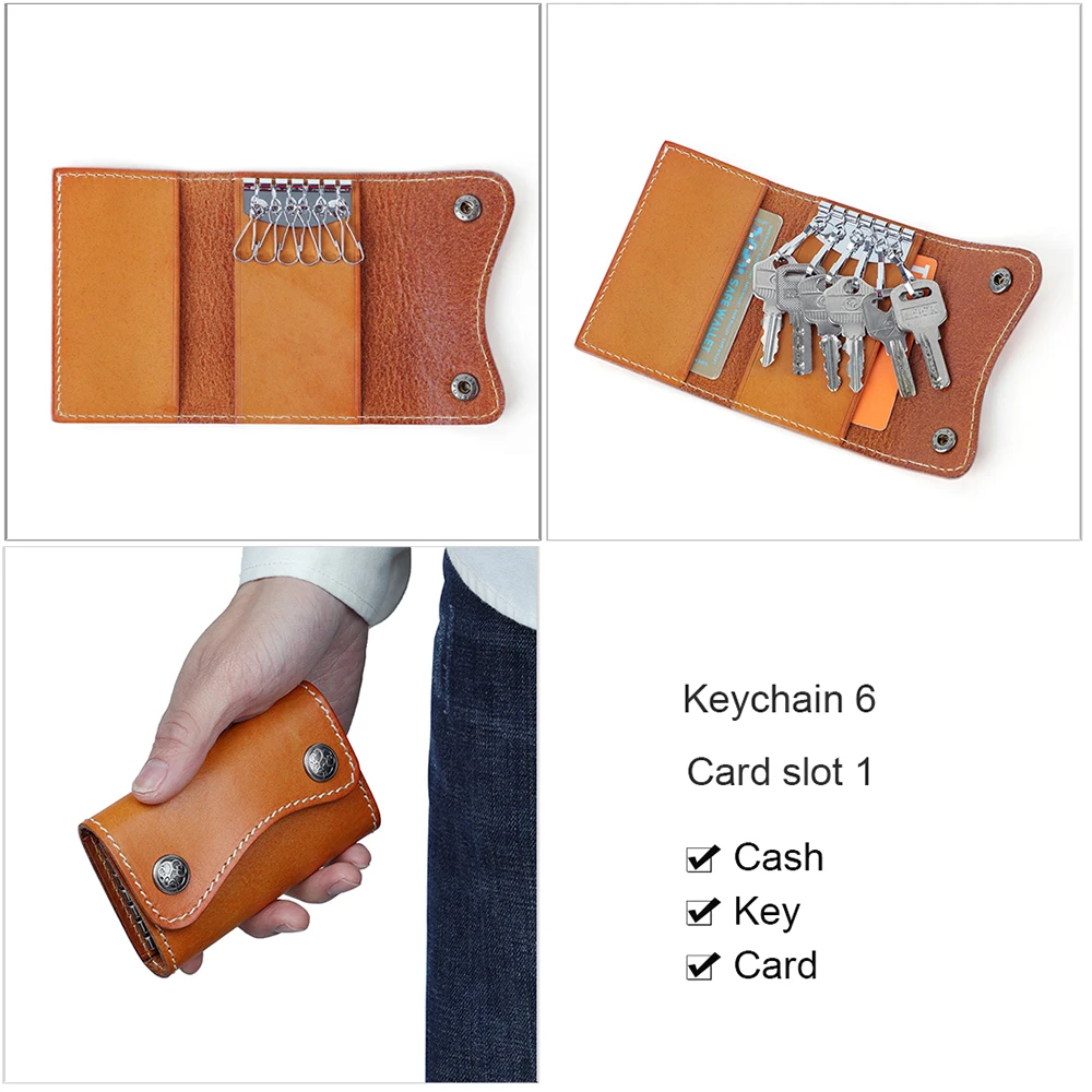 Кожаный чехол JOGUJOS с пряжкой для ключей сумка из натуральной кожи держатель