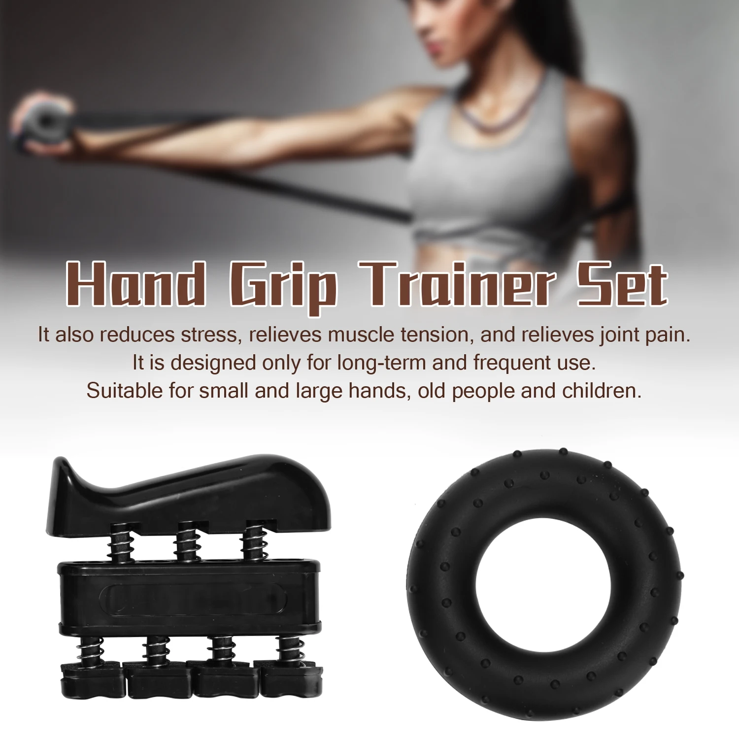 

5 PCS 5-60KG Gym Fitness Hand Grip Set Men Adjustable Finger Heavy Exerciser Strength for Muscle Recovery Hand Gripper Trainer