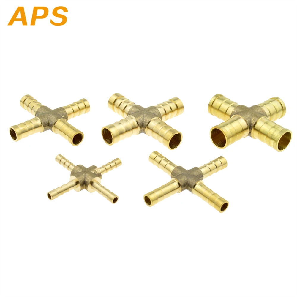 Крестообразный латунный штуцер для труб 4 ходовой мм 6 8 10 12 соединительный