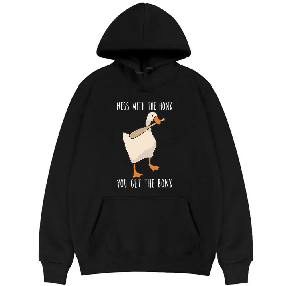 

Mess with The Honk You Get The Bonk Hoodie Funny Cute Duck Print Hoodies Men Women Fashion Loose Sweatshirt Unisex Sweatshirts
