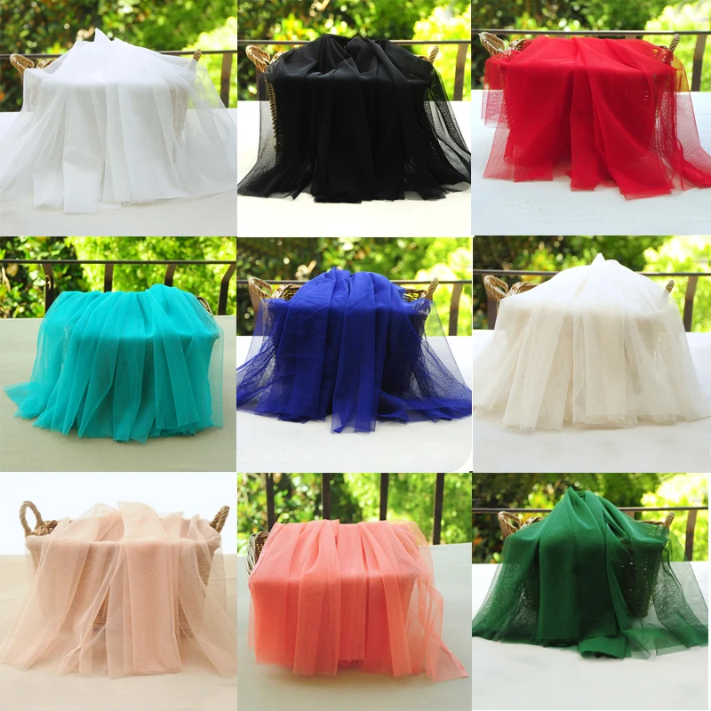 

5Meters Soft Tulle Gauze Mosquito Net Fabric Solid Color DIY Curtain Mesh Skirt Clothing Wedding Dress Decoration Material