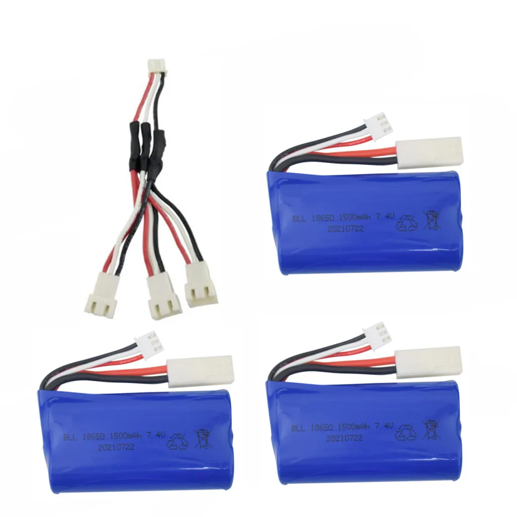 

3 шт. 7,4 В 1500 мАч литиевая батарея + 1 в 3 конверсионная линия для feilun FT009 UDI009 UDI902 UDI002 AA102 RC лодки высокой скорости лодки