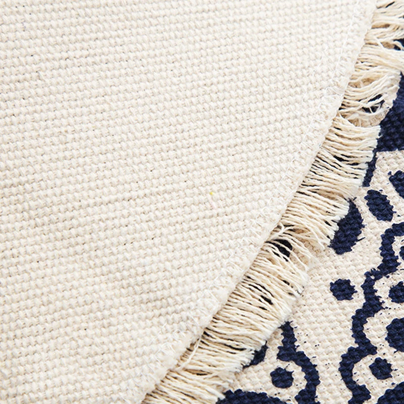 Скандинавский уличный коврик из хлопка и льна INS круглый ковер в этническом стиле