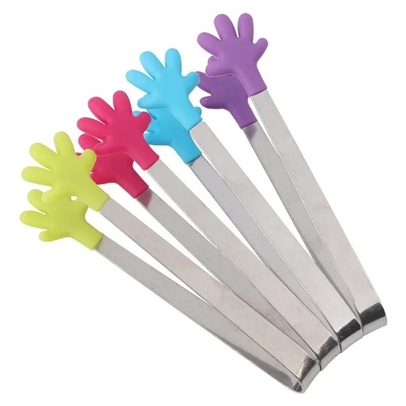 

Stainless Steel Ice Tong Silicone Small Palm Ice Cube Clip Bread Food BBQ Clip Barbecue Ice Clamp Tool Bar Kitchen Accessories