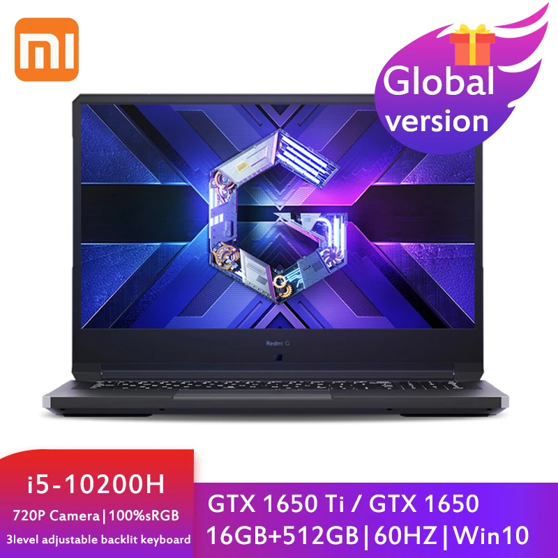 Xiaomi Redmi G игровой ноутбук 16 1 дюймов i5 10200H GTX1650TI /GTX 1650 Гб DDR4 512GB SSD 100% sRGB 60 Гц