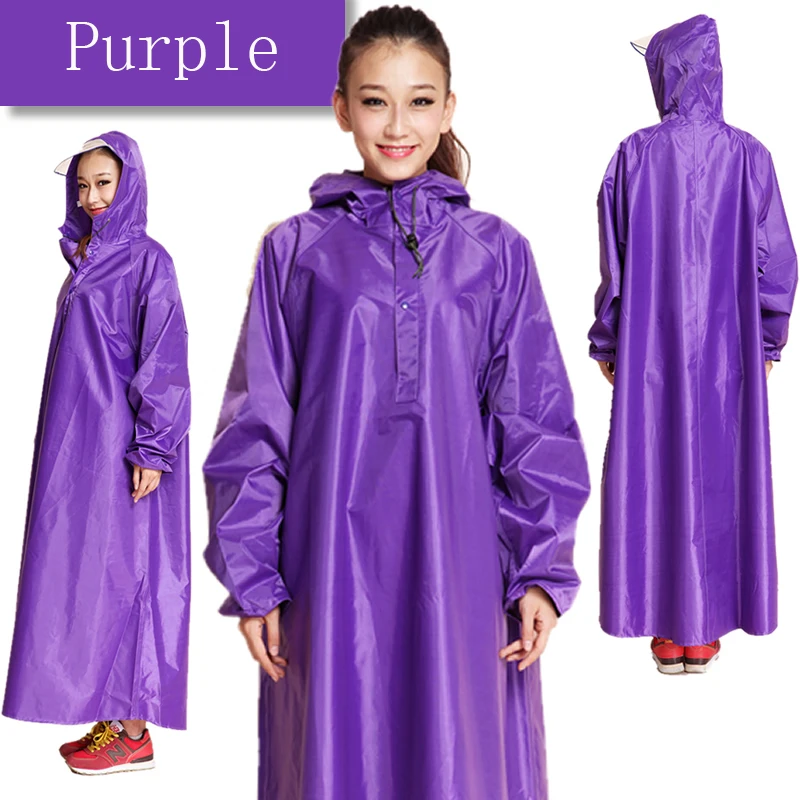 PURPLE Плащ с длинными для женщин из флиса с Пеший Туризм увеличить мотоцикл знакомства человек велосипед для верховой езды, против дождя, зимнее пальто для девочек, с манжетом пончо дождевик - Цвет: PURPLE