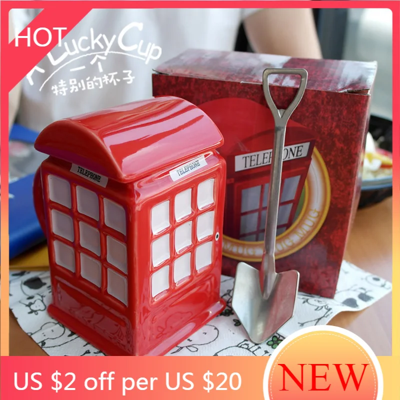 Персонализированная креативная кофейная фотокружка телефонная будка для